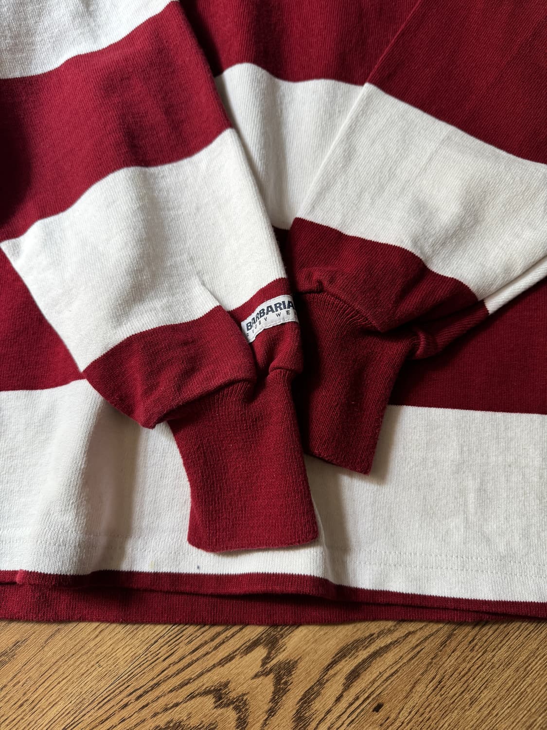 [S]BARBARIAN 바바리안 캐나다제 레드 스트라이프 럭비 티셔츠 상품이미지4