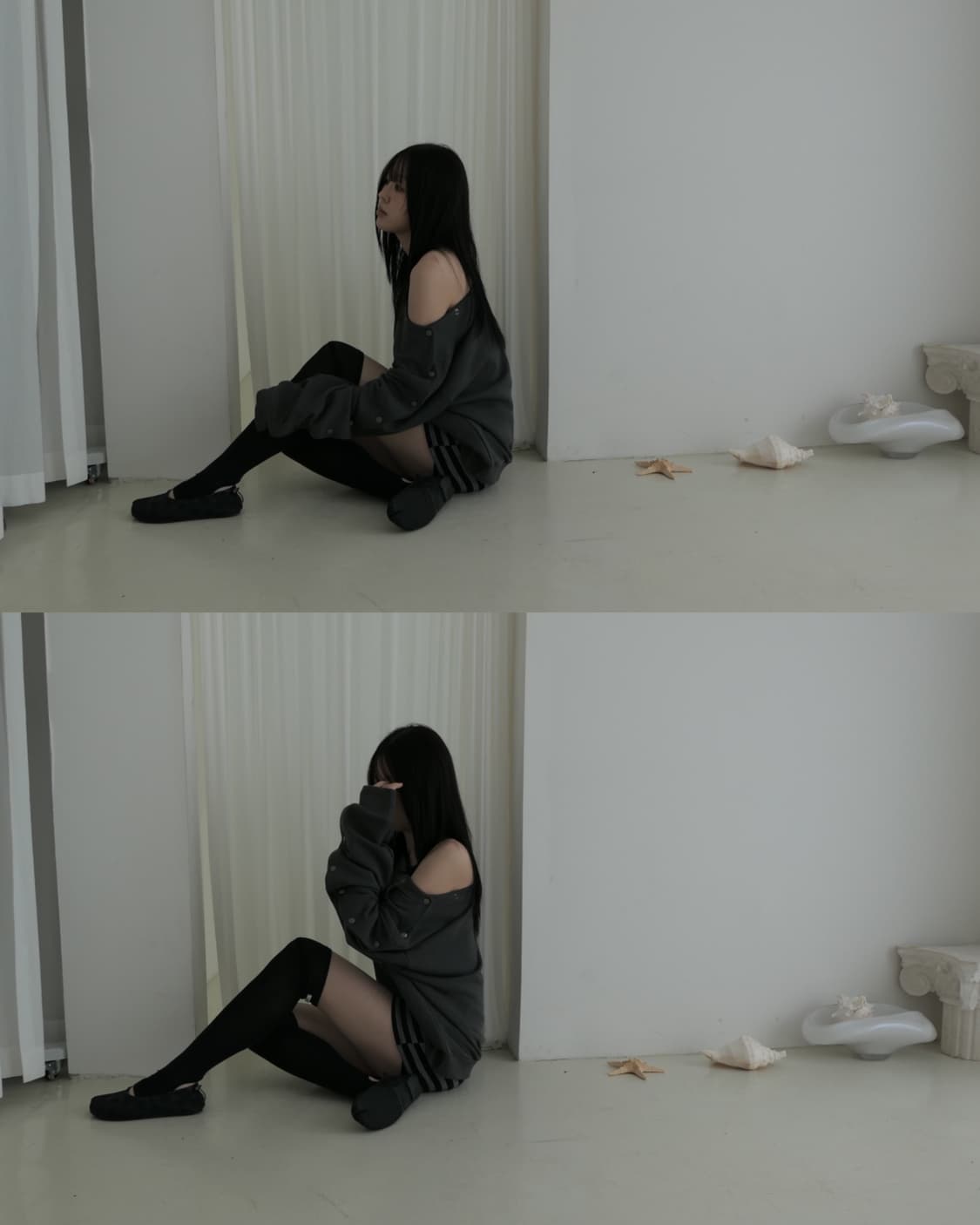 sageblue 오프숄더 맨투맨 상품이미지1