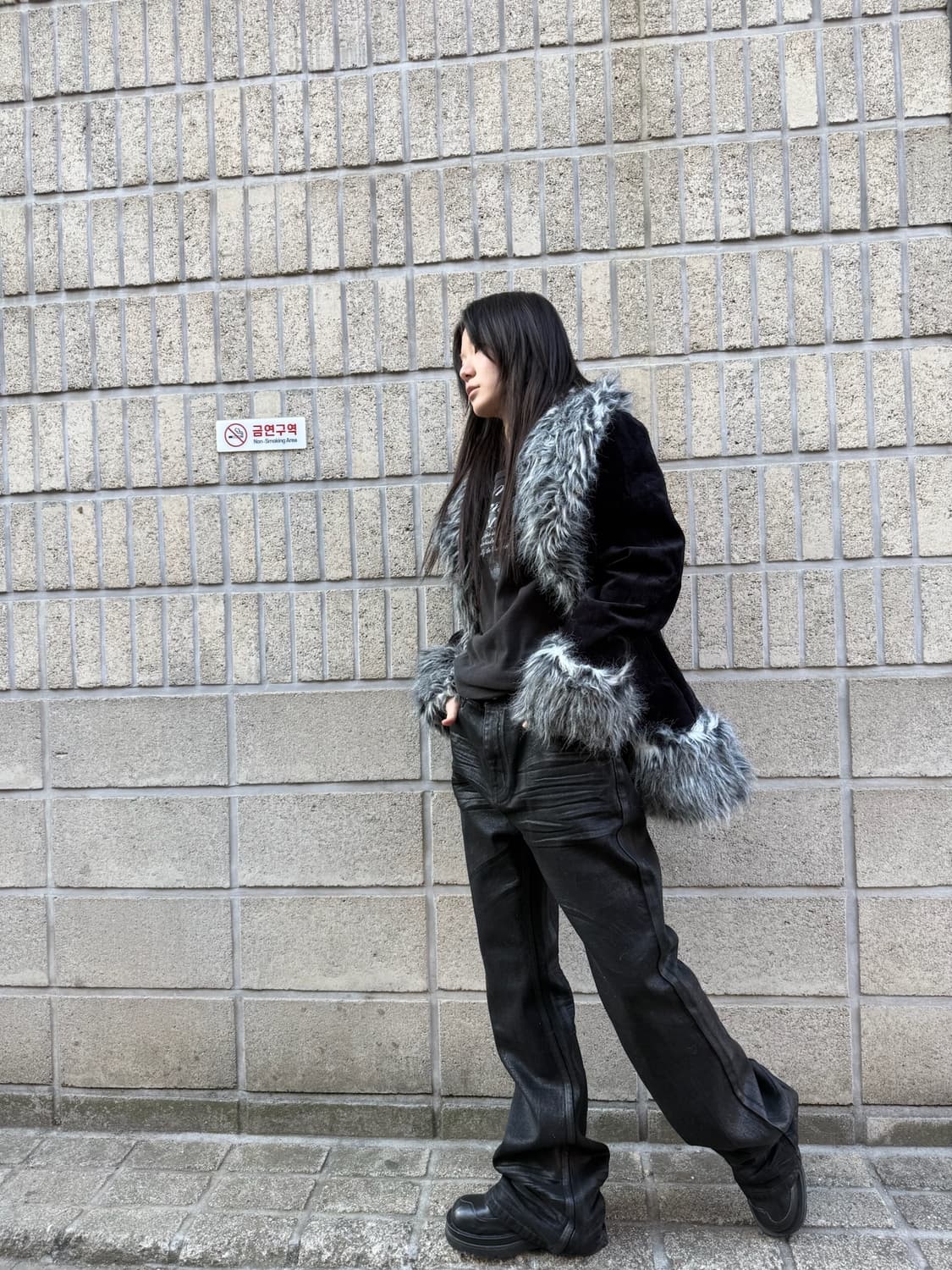 부츠컷 디테일 올 코팅진 상품이미지1