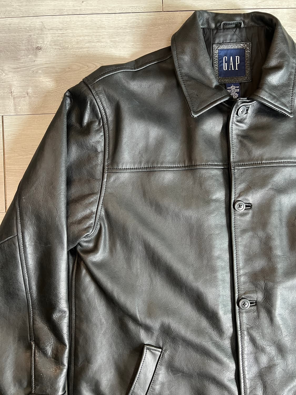 90s 올드갭 레더 카코트 L 상품이미지2