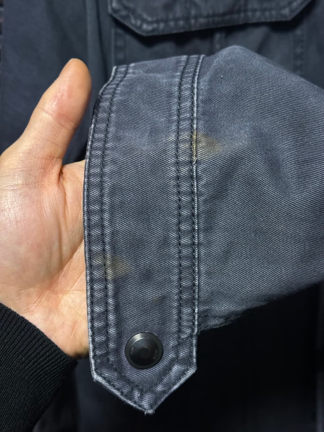 자라 보라색 워시드 워싱 스터드 찡 카라 집업 워크 셔츠 자켓 L 100 상품이미지9