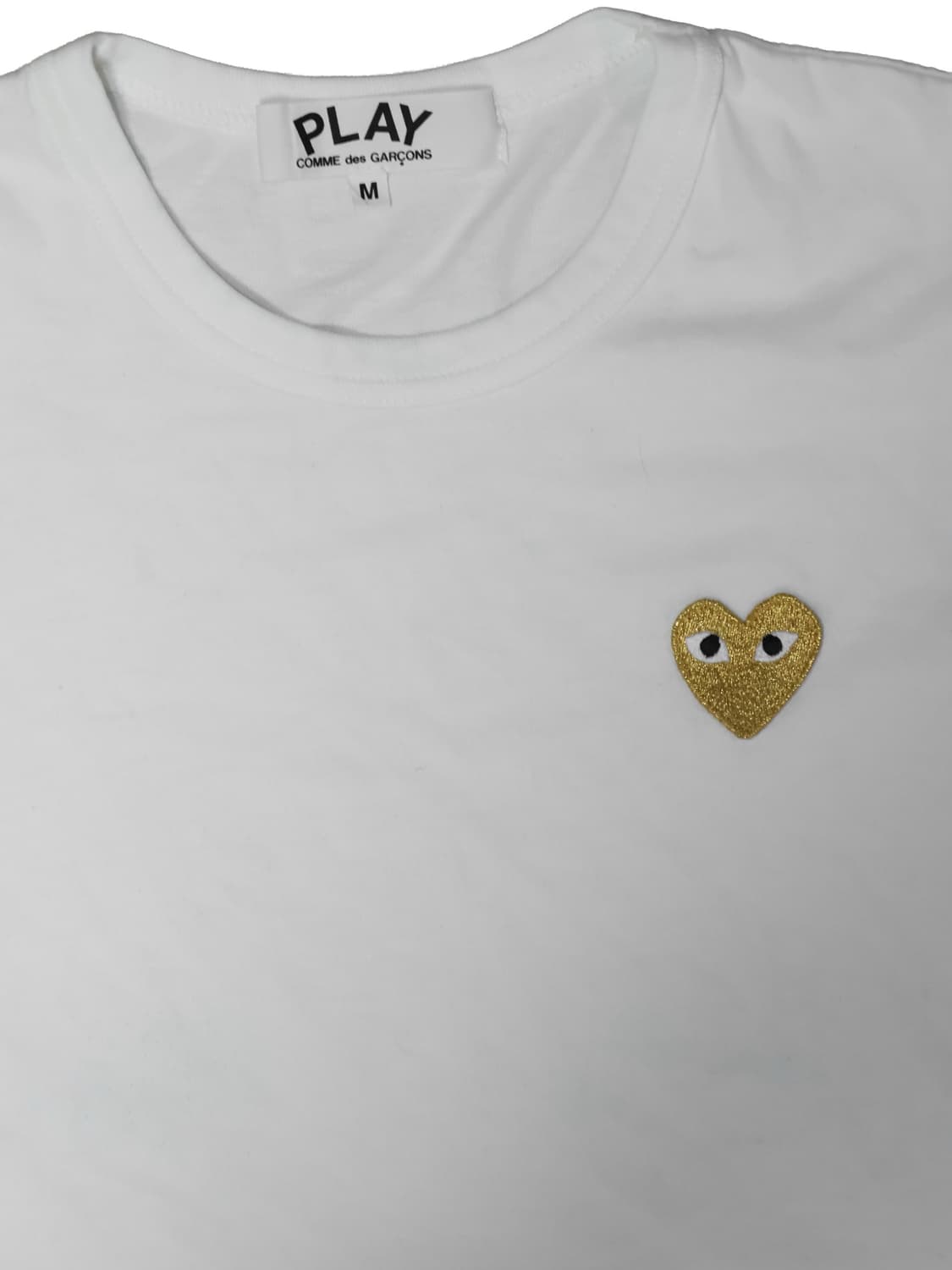 [정품]꼼데가르송 플레이 골드 하트 로고 반팔티 M 상품이미지2