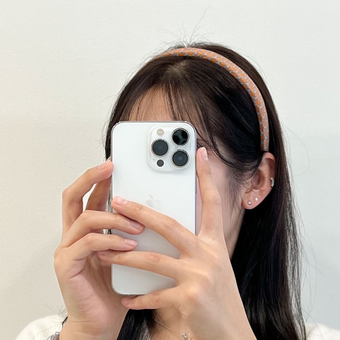 정품 에르메스 오렌지 H 머리띠 상품이미지9