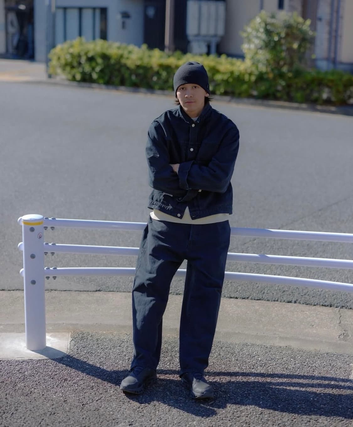 에브리원 x 아프레쎄 Baggy Denim Pants (BLACK) 상품이미지3