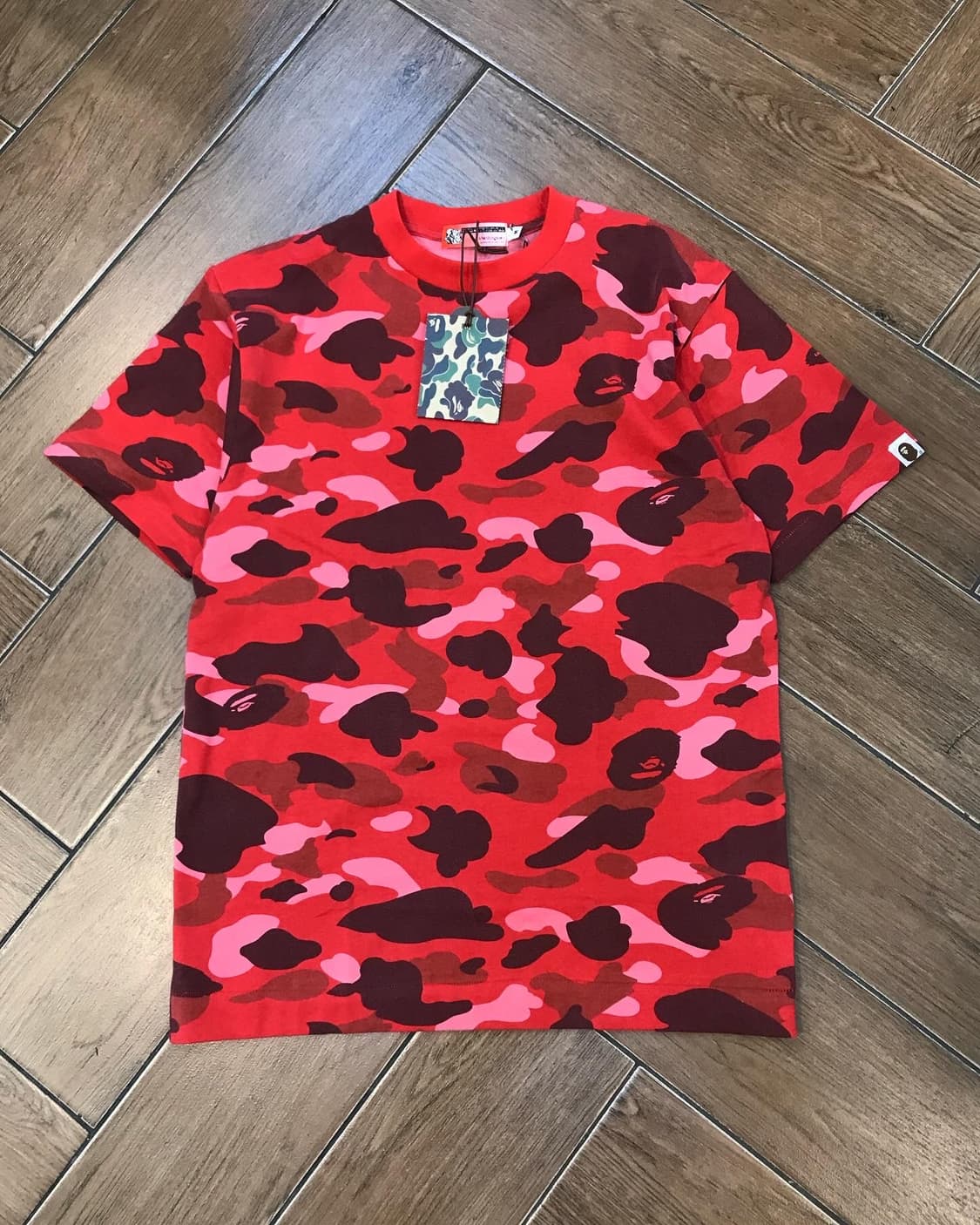 Bape Red Camouflage Printing T-shirt 상품이미지4