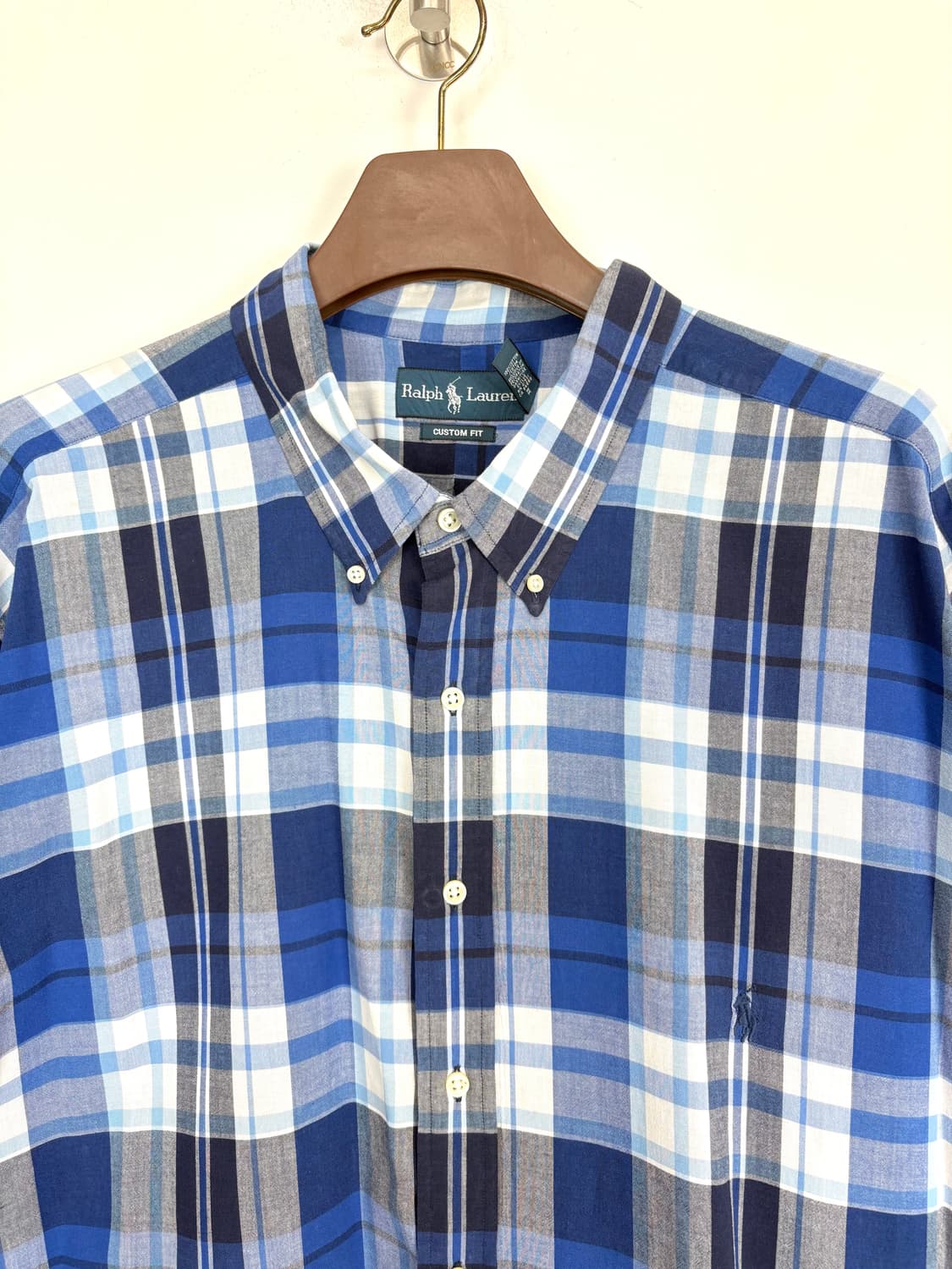 [4XL]POLO 블루체크 긴팔 셔츠 상품이미지4
