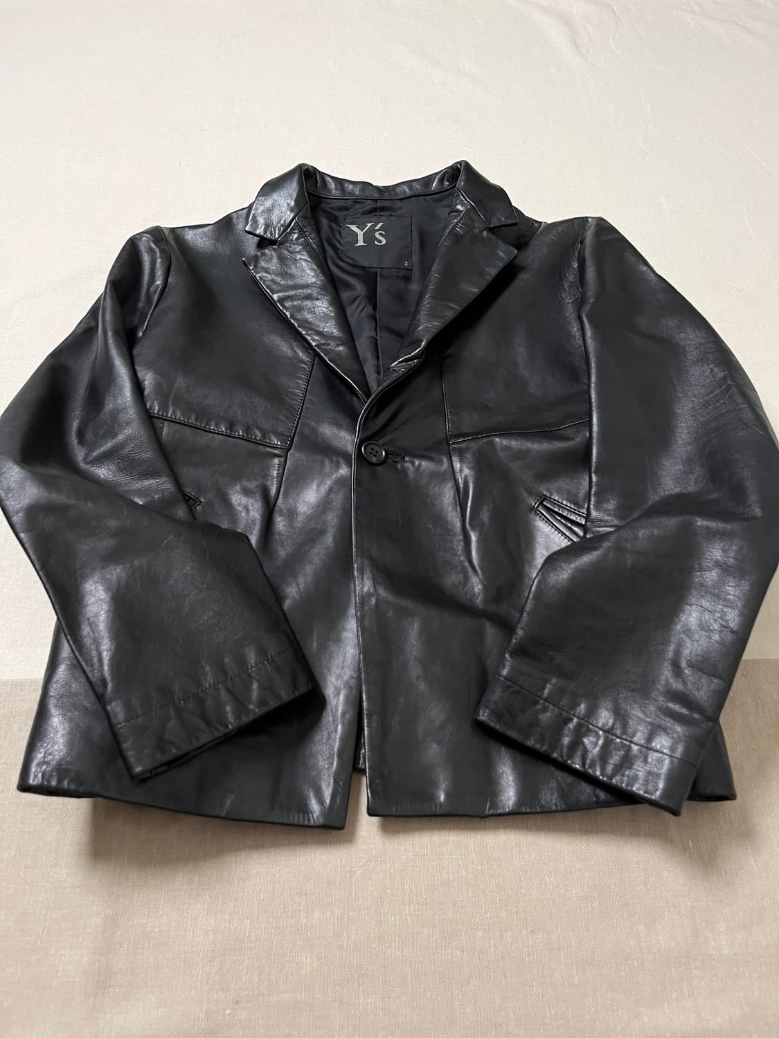 요지야마모토 큐어레더 테일러드자켓 yohji yamamoto 상품이미지3