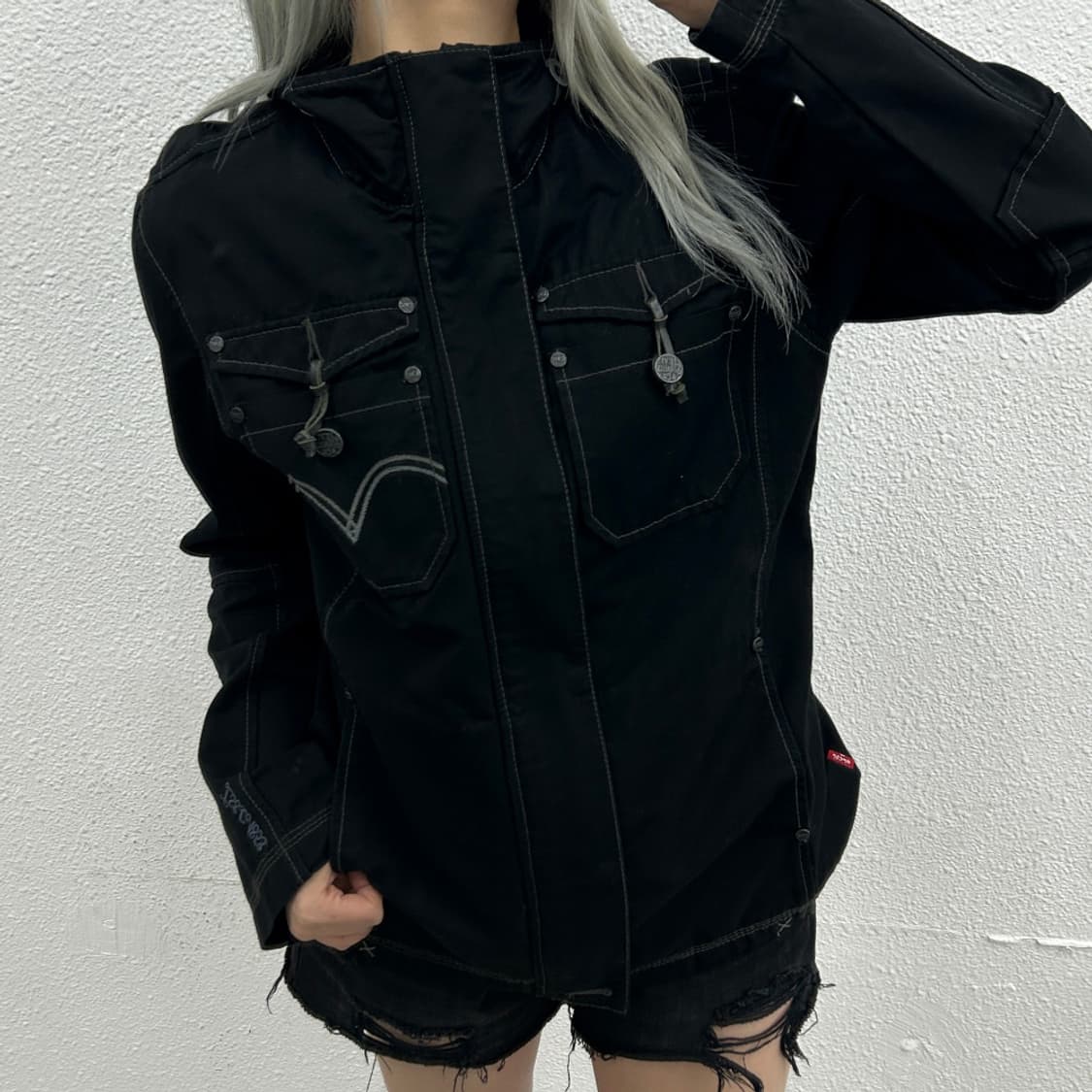 리바이스 센터포켓 스티치 블랙 데님 자켓 상품이미지2