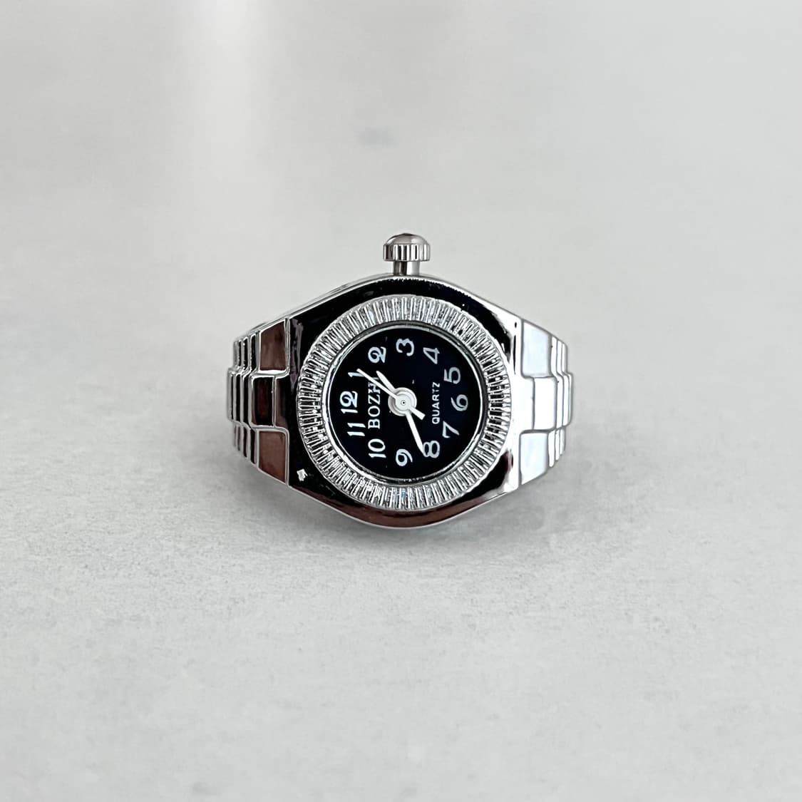 블랙 쿼츠 시계 반지 상품이미지2