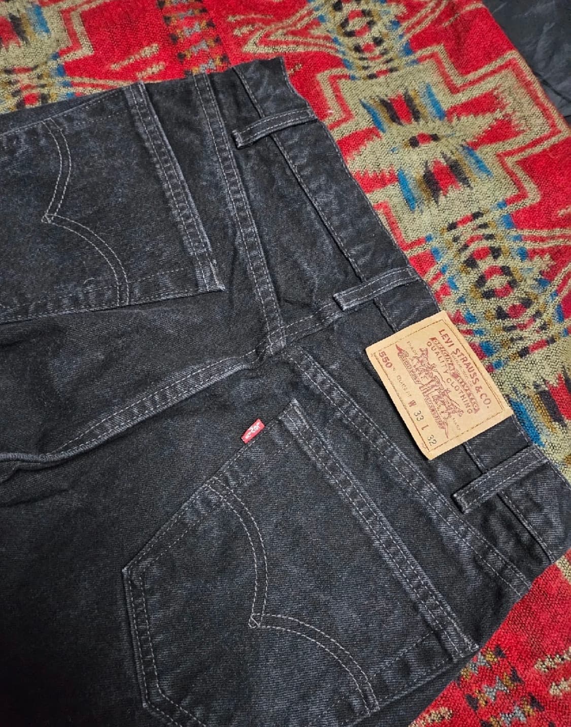 90년대 9Os USA생산 리바이스 550 블랙진 33 상품이미지7