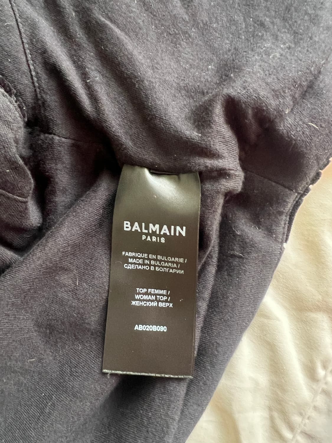 Balmain 발망 벨벳 크롭탑 상품이미지6