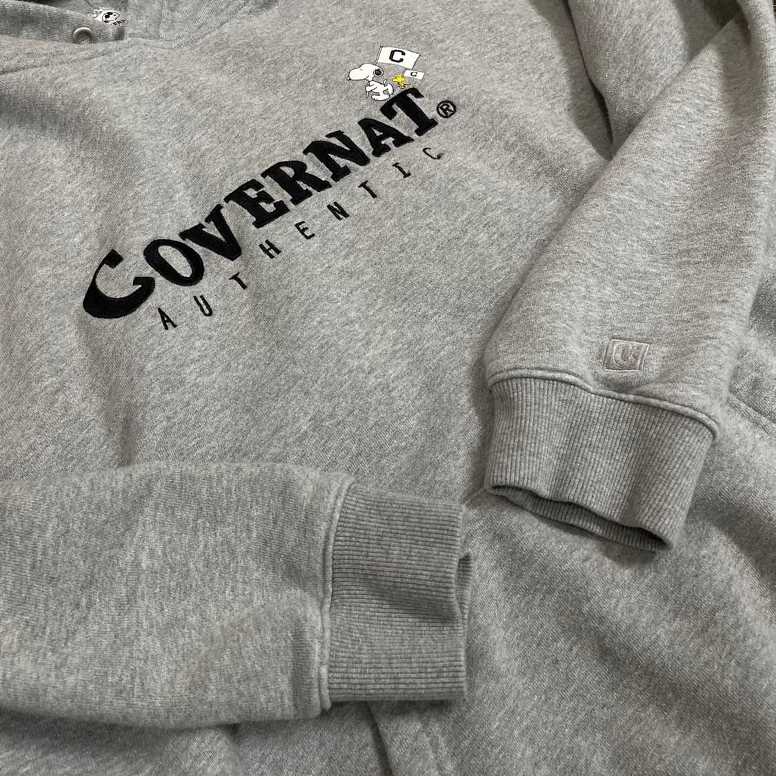 커버낫 Covernat 그레이 스누피 어센틱 로고 후드티 95 상품이미지5