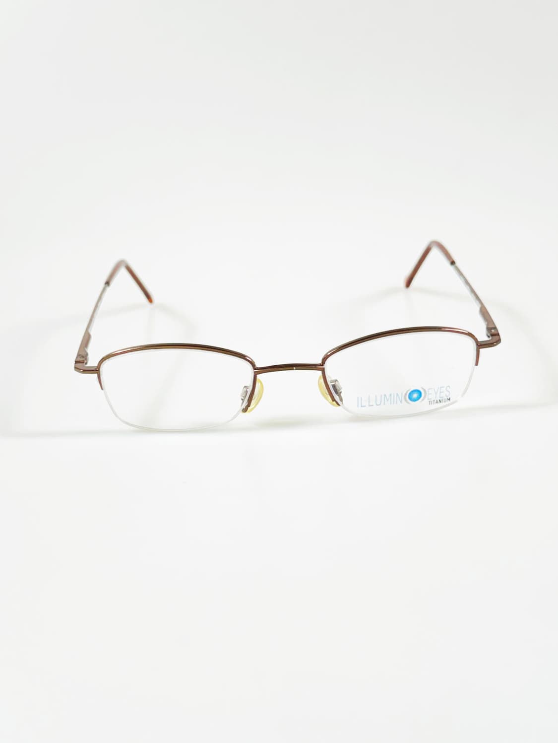 90s ILLUMINO EYES 브라운 티타늄 반무테 빈티지 안경 상품이미지1