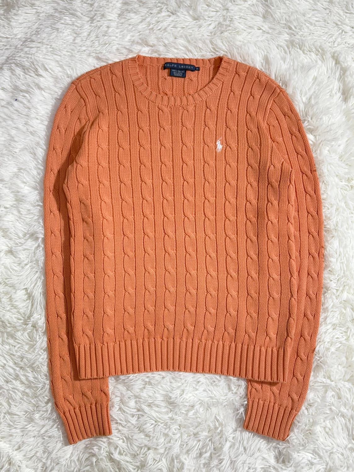 폴로 랄프로렌 화이트포니 피치 꽈배기 니트  상품이미지4