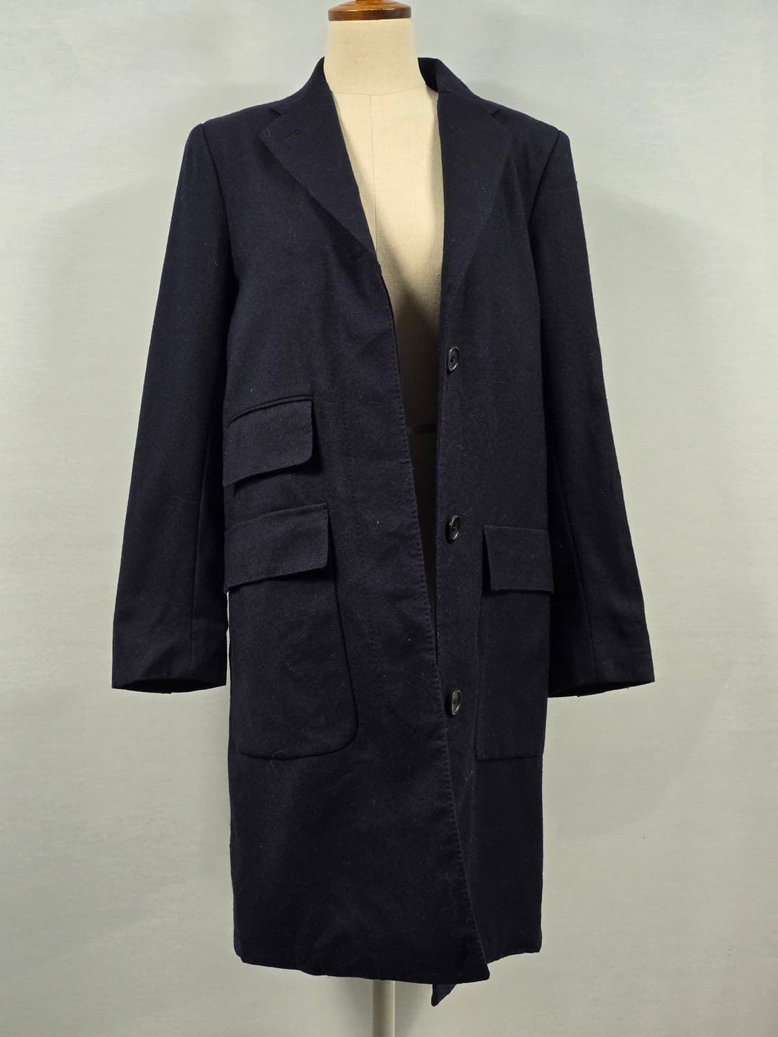 마가렛호웰 X 폭스브라더스 울 코트 네이비 2 상품이미지3