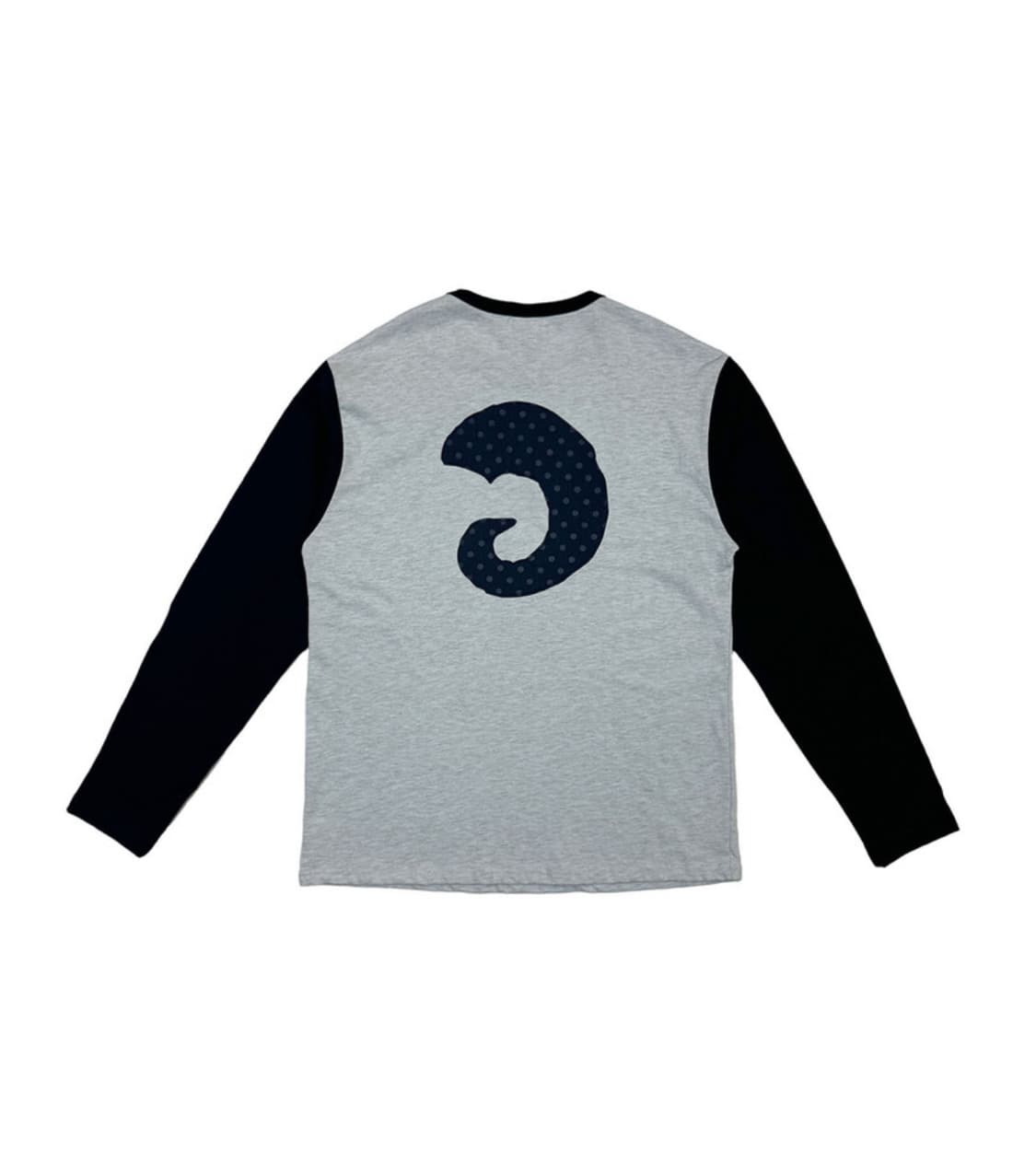 혼 아플리케 배색 롱슬리브 스카이 블루 상품이미지1