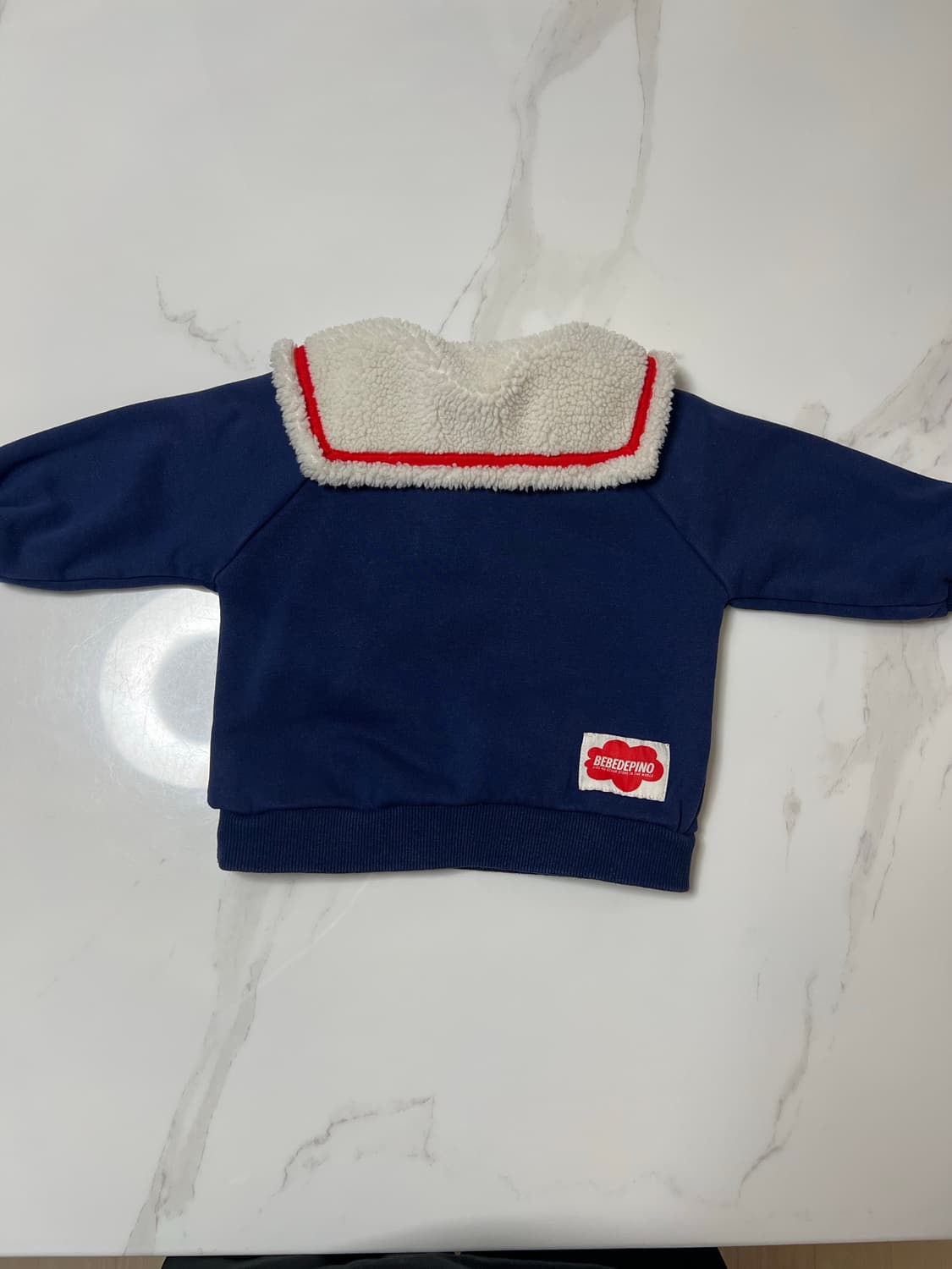 [85사이즈] 베베드피노 네이비 토끼 세라복 상하복 세트 상품이미지3