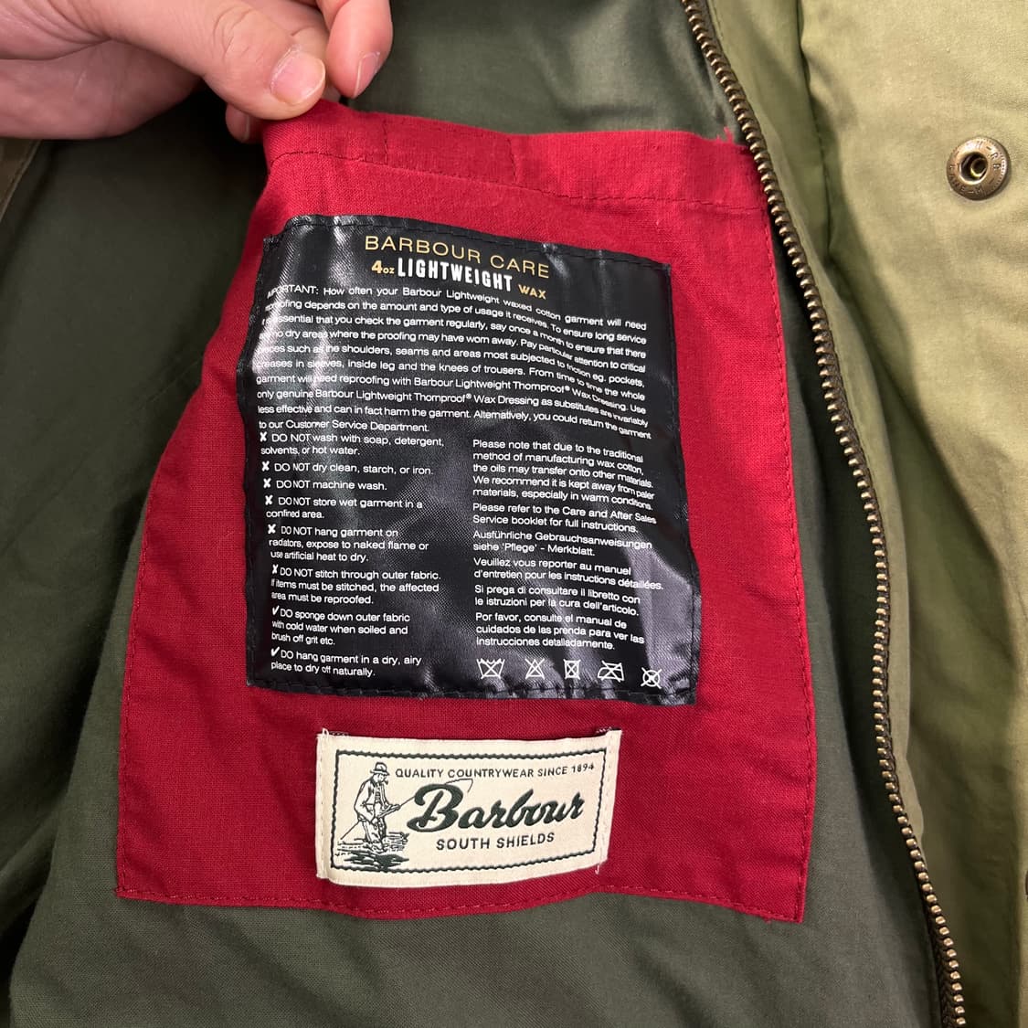 100 바버 23ss 올리브 샌더링 캐주얼 자켓 상품이미지7