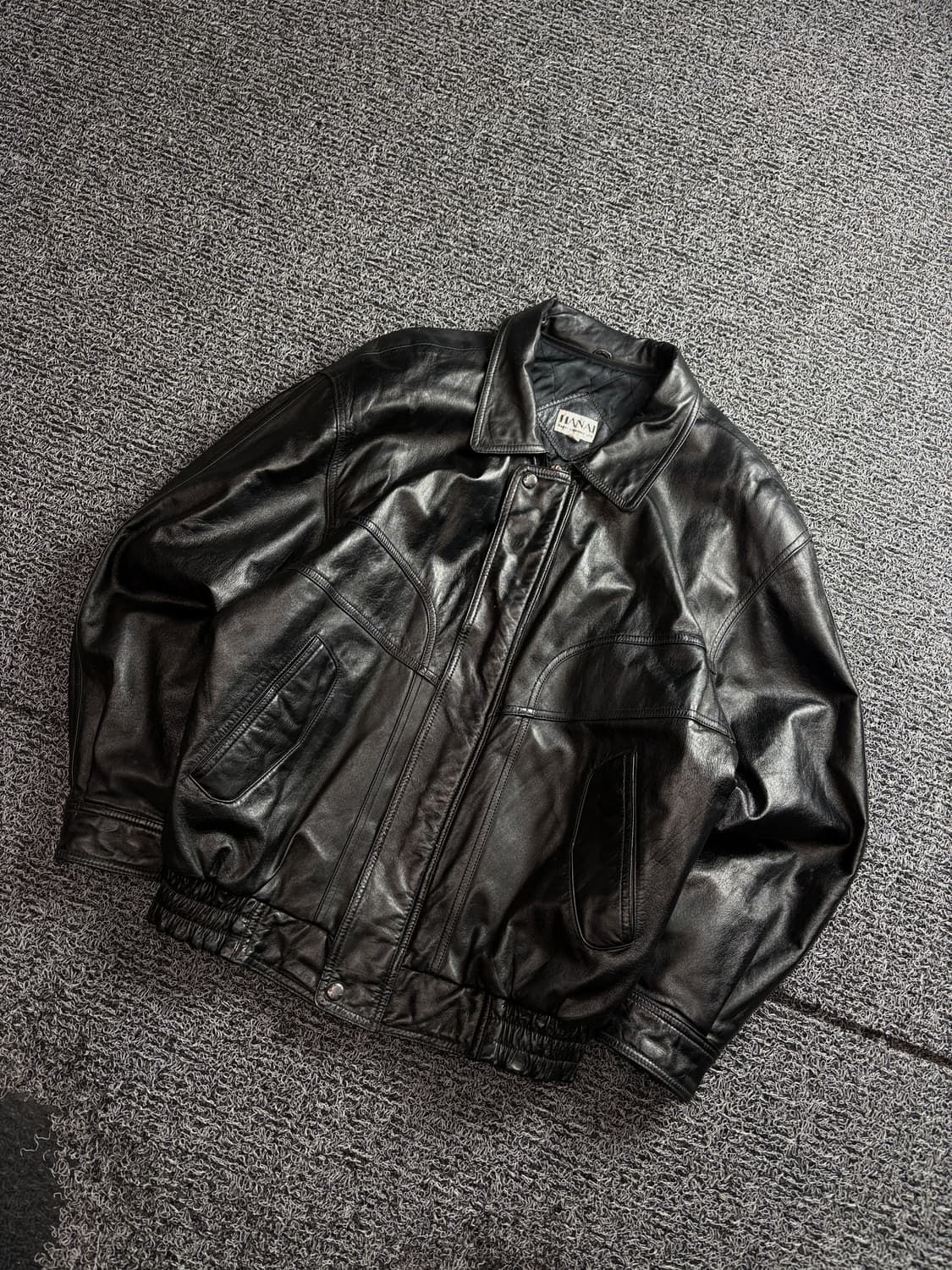 90s Hanai 아카이브 양가죽 램스킨 봄버 레더 자켓 3803 상품이미지1