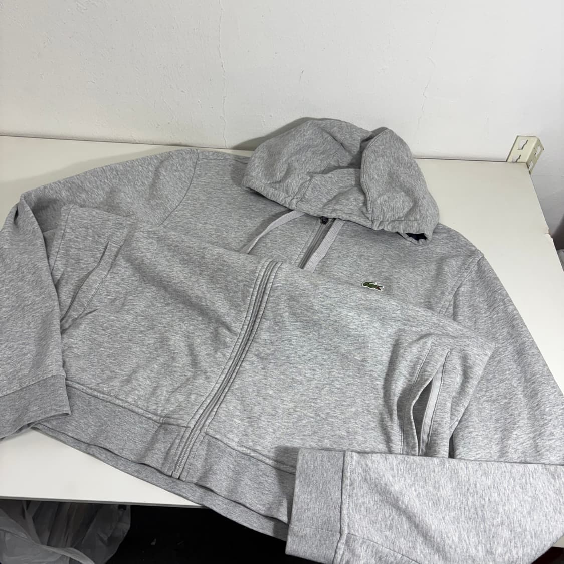 XL 라코스테 그레이 스몰로고 후드집업 상품이미지2