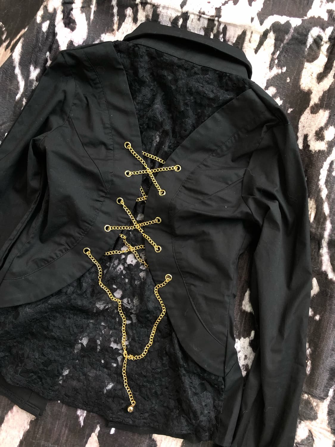 d.i.a. lace gold black shirt 상품이미지3