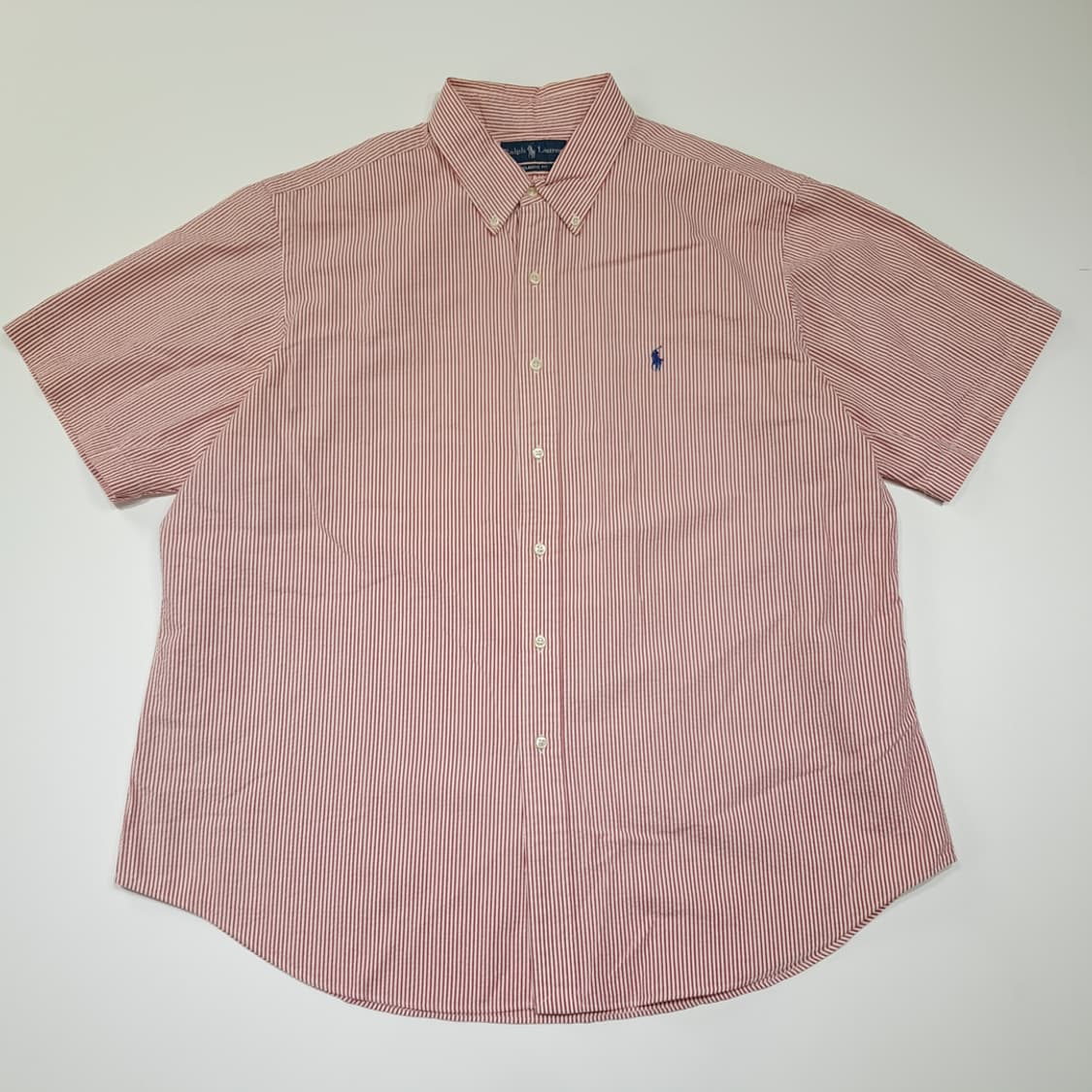 CK008 2XL 폴로 00s 시어서커 레드 스트라이프 반팔 셔츠 남방 상품이미지1