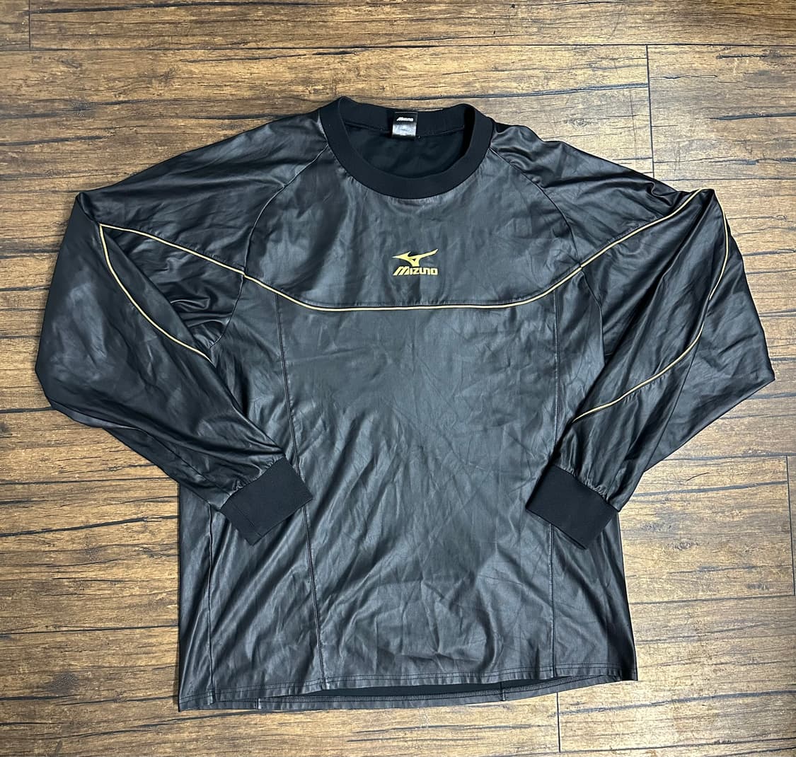 미즈노 일본빈티지 블랙 골드 피스테 웜업 긴팔 2XL 상품이미지1