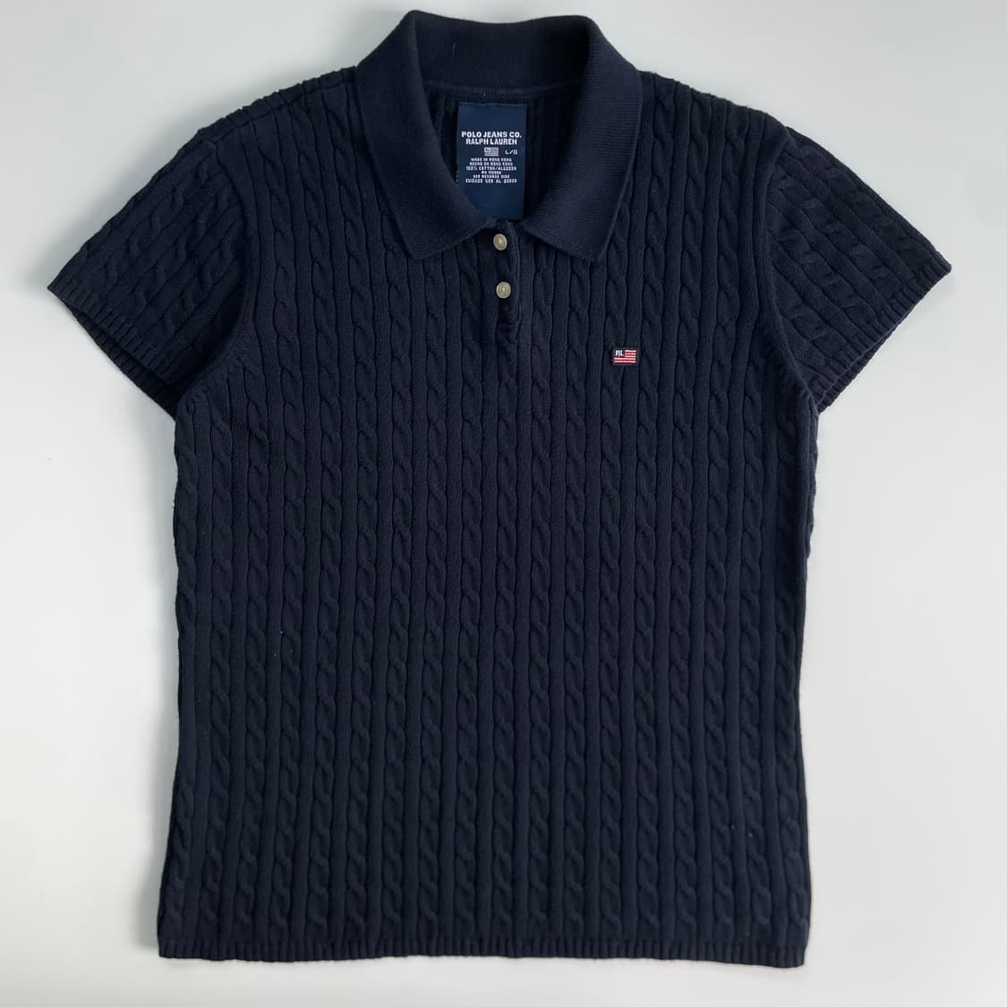 Polo Jeans 폴로 진스라인 우먼스 rl성조기 케이블 하프니트 상품이미지2