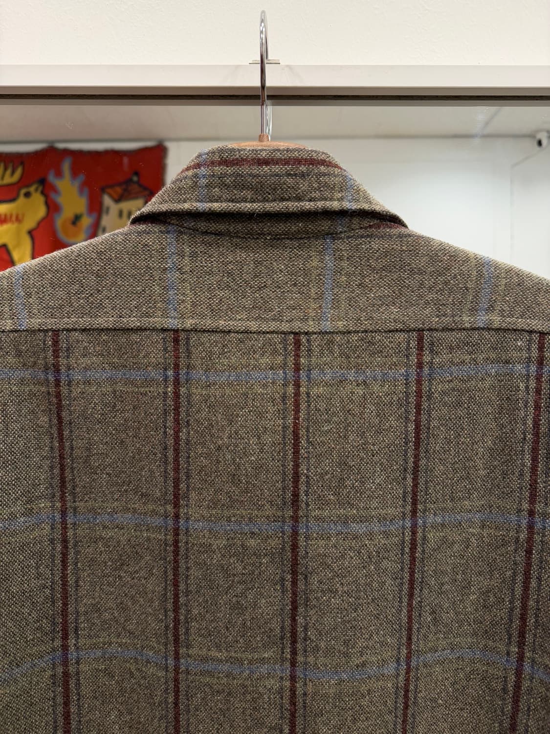 Vtg 빈티지 쉐르파 울 체크 셔츠 (Fabric by Italy) 상품이미지7