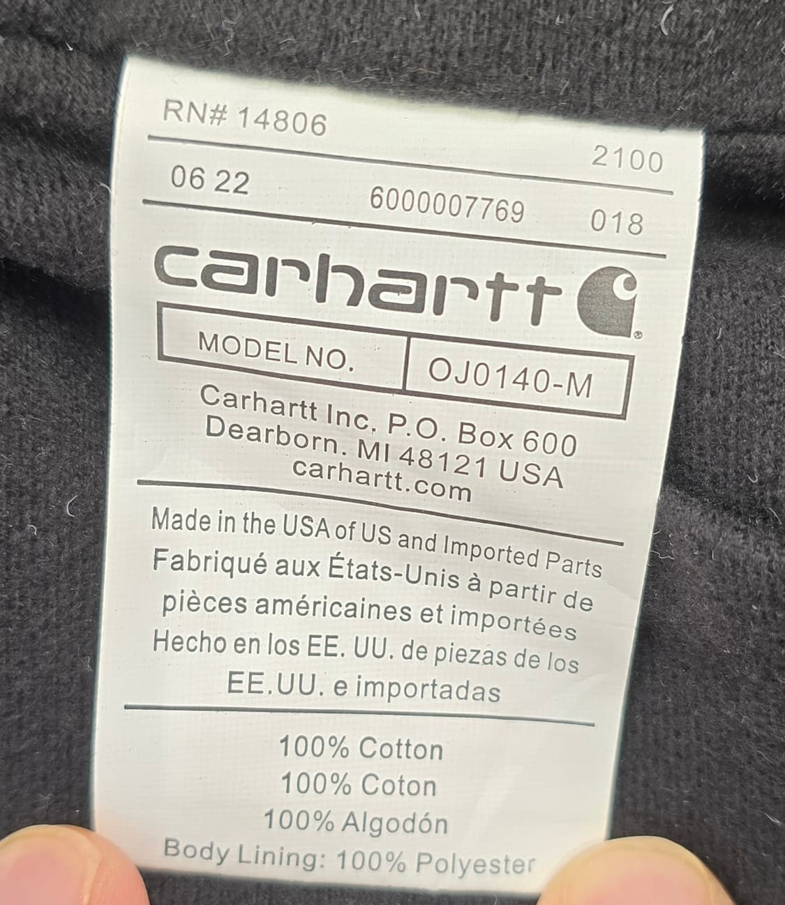 칼하트 J140 덕 액티브 자켓 L(100~105)무료배송 상품이미지5