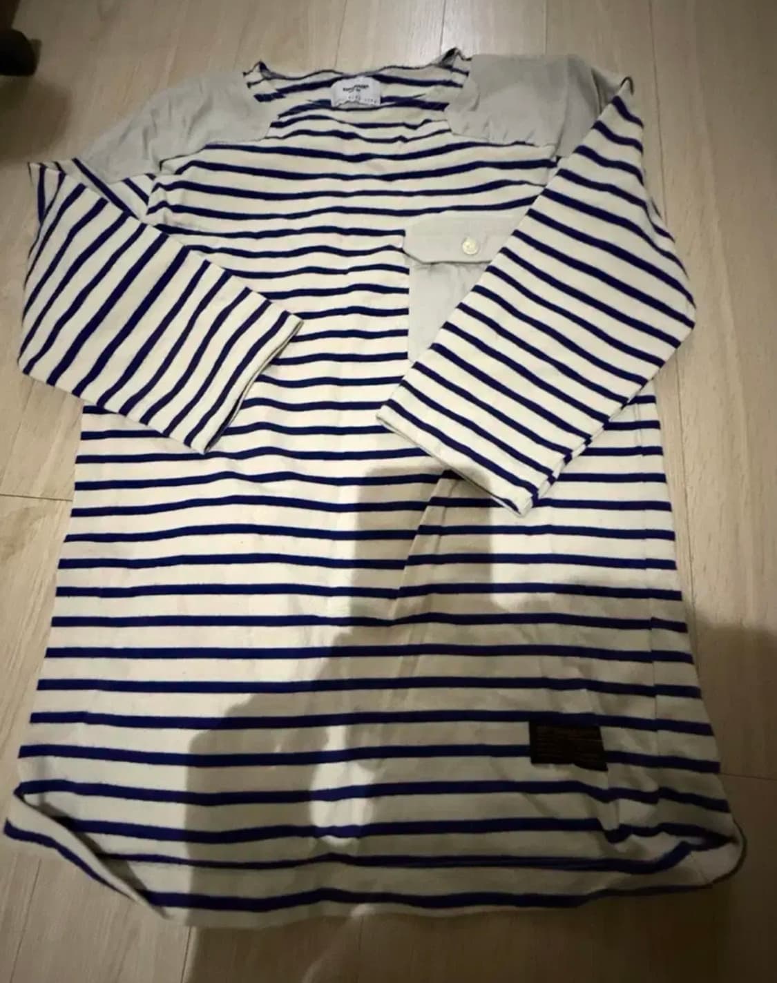 에스피오나지 워크웨어 스트라이프 7부티셔츠 상품이미지1