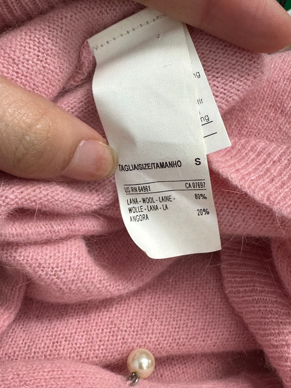베네통 핑크 니트 가디건 상품이미지4
