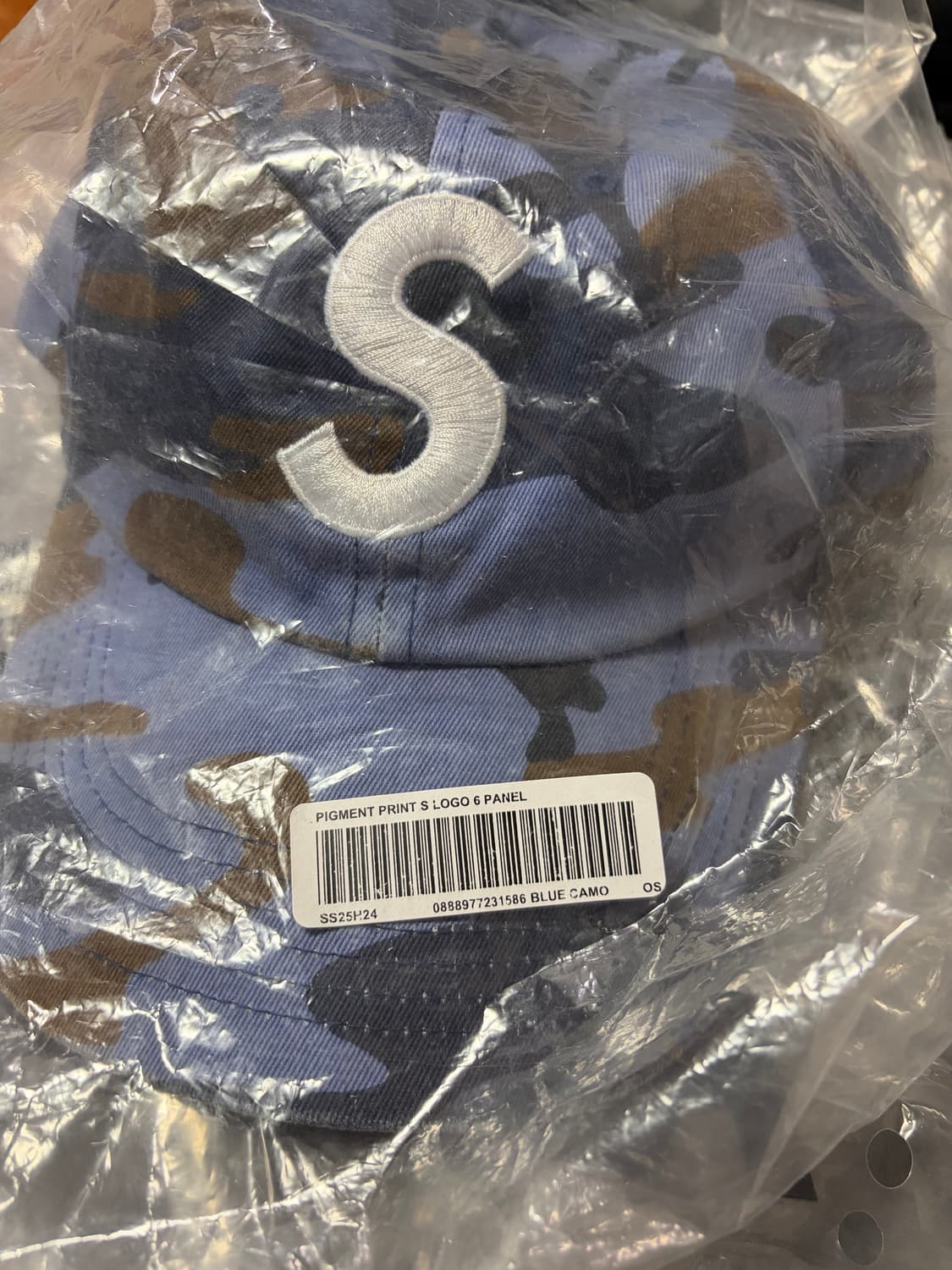 슈프림 S 로고 6-패널 블루 카모 - 25SS 상품이미지1
