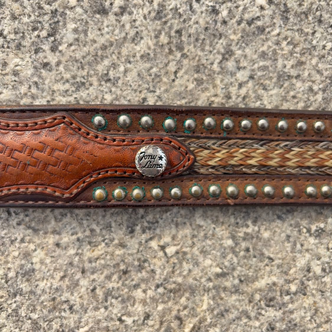 토니 라마 Tony Lama 스터디드 웨스턴 레더 벨트 상품이미지7