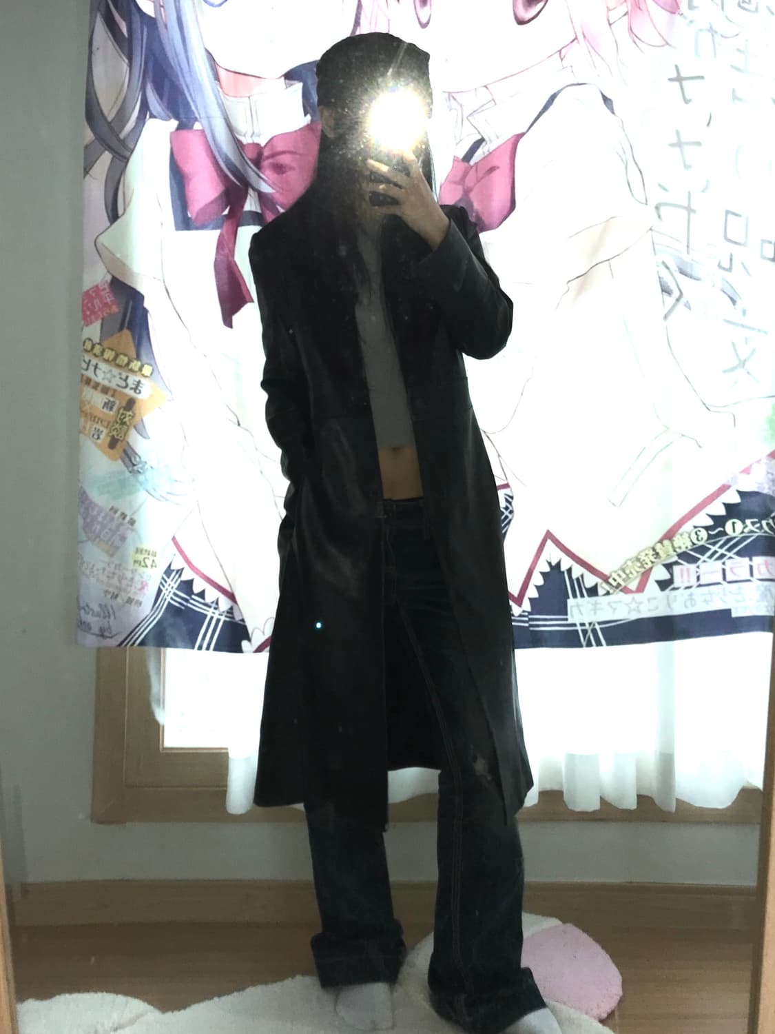 레더 슬림핏 롱코트 상품이미지1