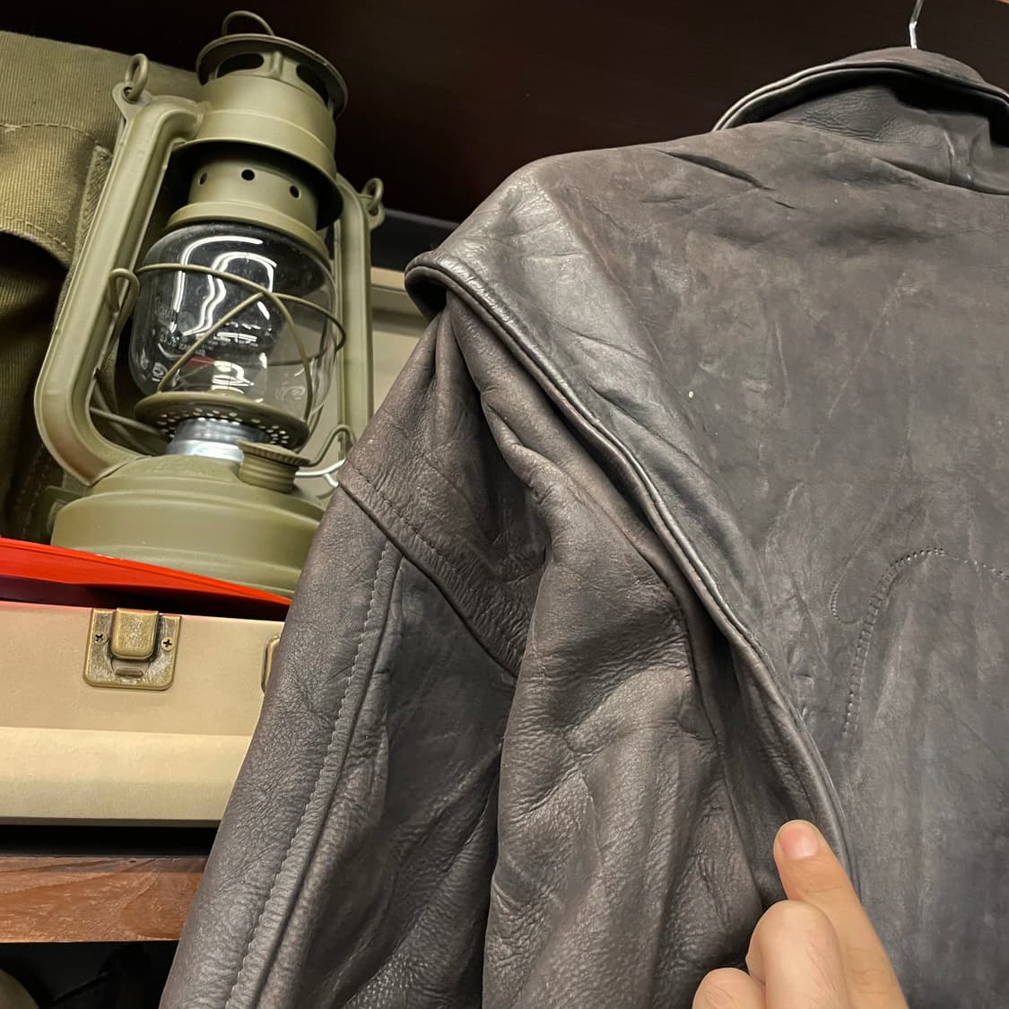 90s Alan Gerad A-2 플라이트 리얼 레더 자켓 상품이미지6