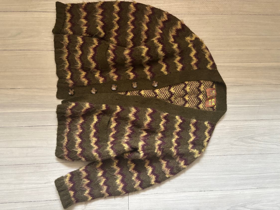 브레인데드 지그재그 스트라이프 가디건 상품이미지1