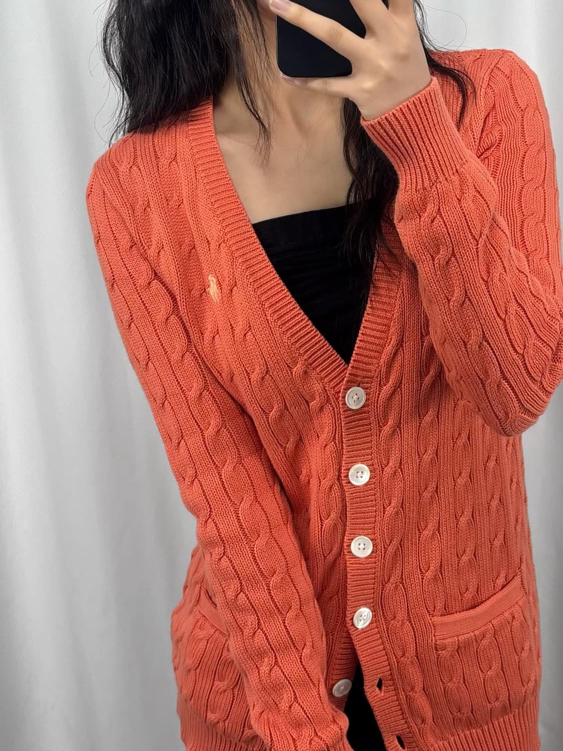 폴로 꽈배기 코튼 니트 가디건 상품이미지1