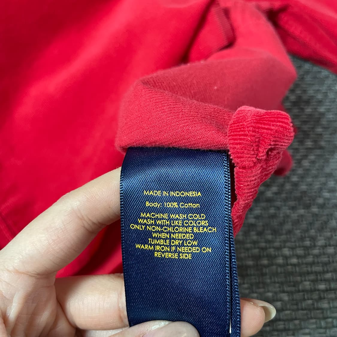 폴로랄프로렌 키즈 레드 코듀로이 긴팔 니트 M(10-12) 상품이미지7