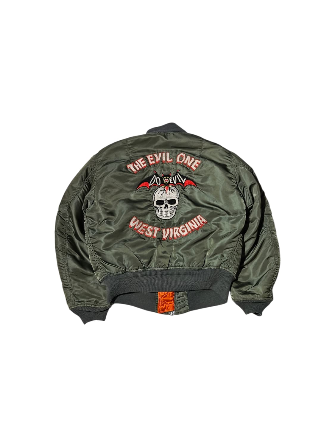 1990's 알파인더스트리 MA-1 웨스트 버지니아 자수 M 상품이미지4