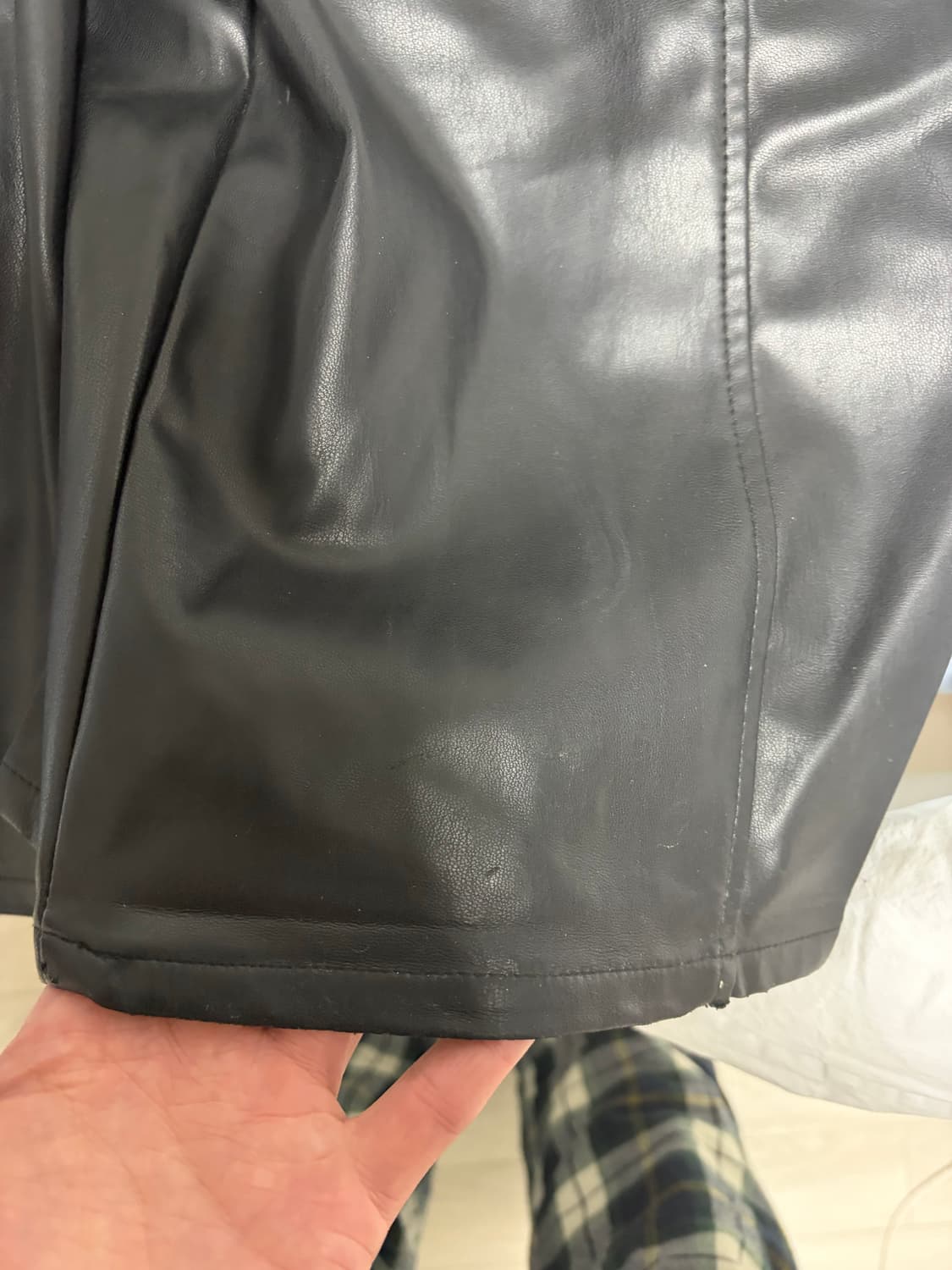 메종 미드네 블랙 레더 카고팬츠 상품이미지6