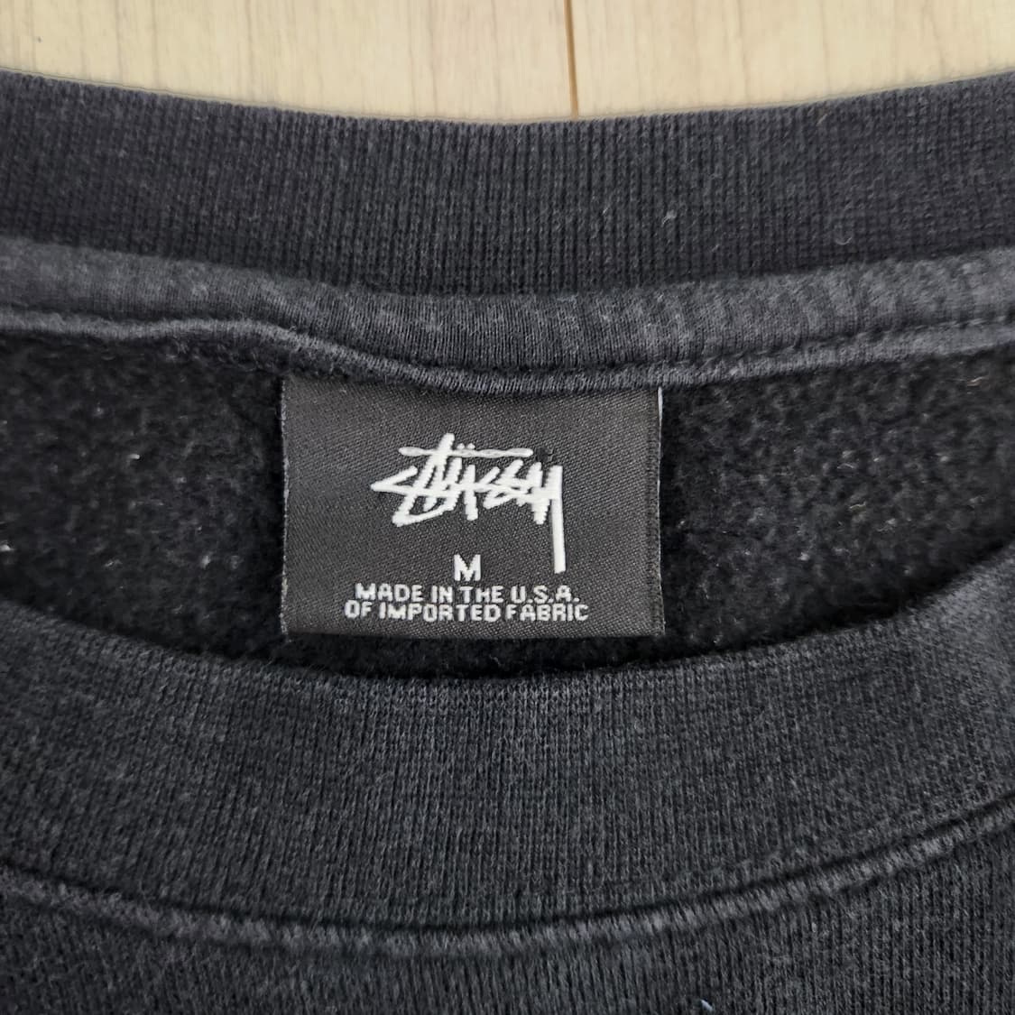 90s made in usa 스투시 기본 로고 맨투맨 블랙 M 상품이미지3