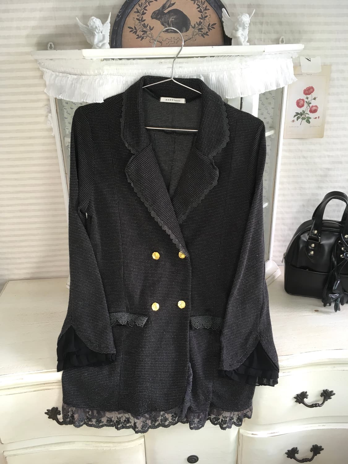 Axes femme rose button eyelet lace jk 상품이미지2