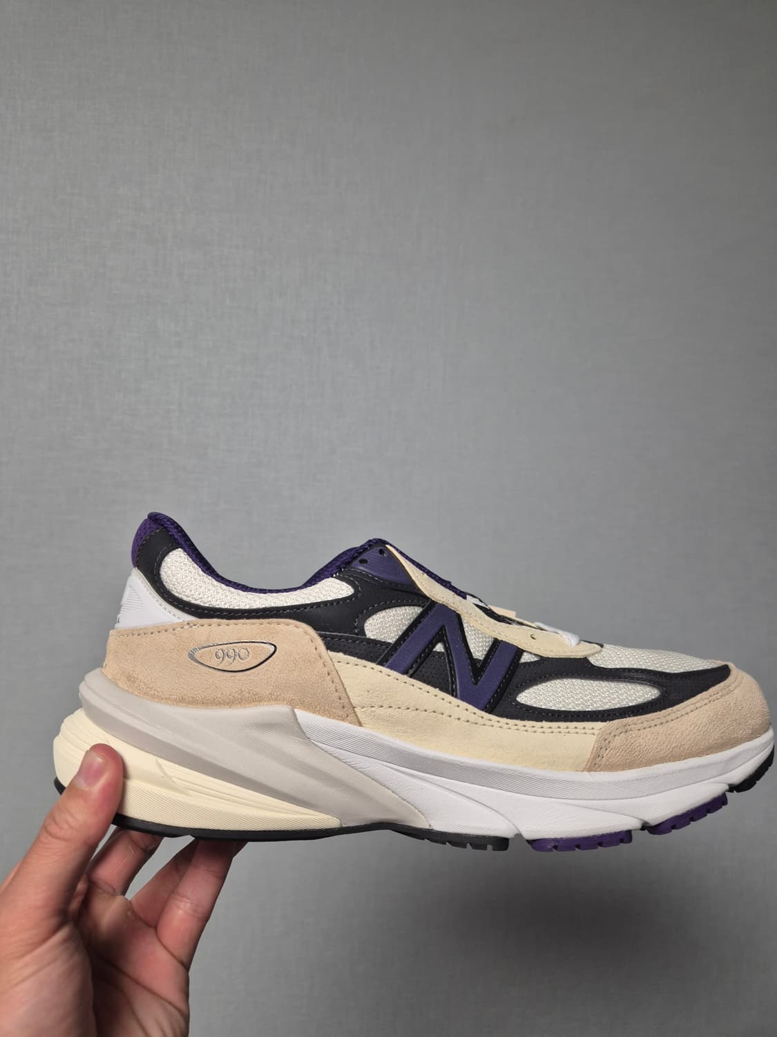 [새상품/285] 뉴발란스 990v6 메이드 인 USA 화이트 블랙 플럼 상품이미지3