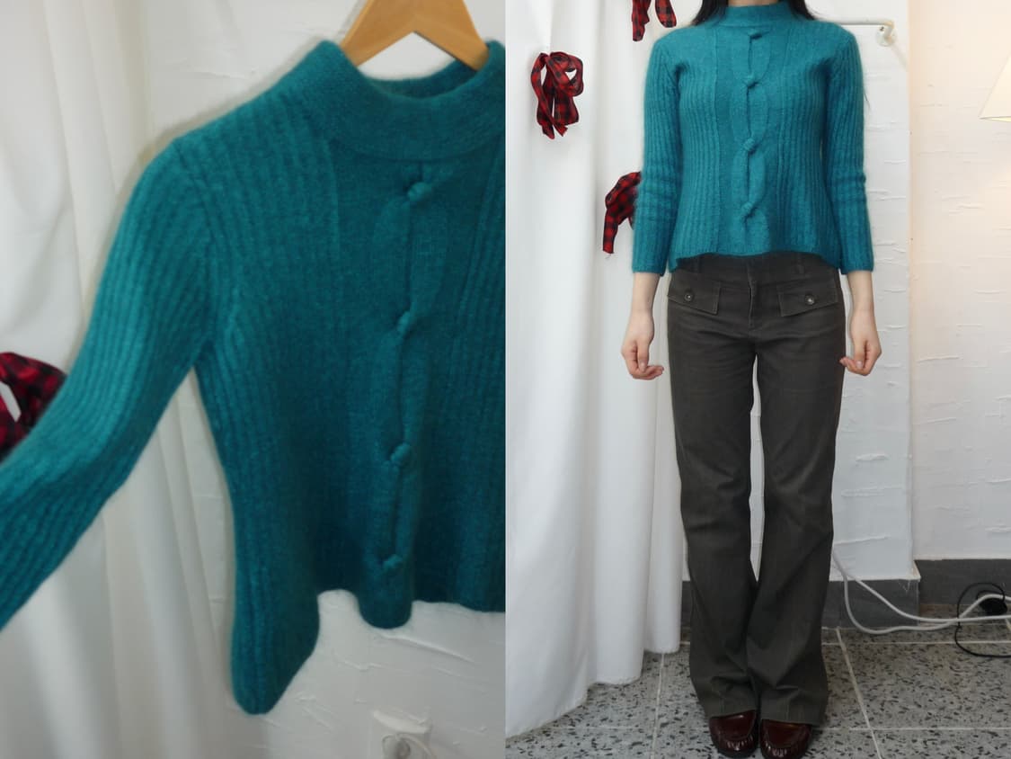 aqua teal knit 상품이미지1