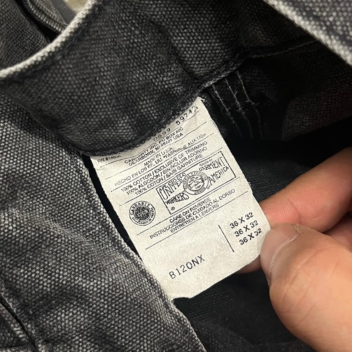 90s USA Carhartt 카펜터 팬츠 (35“) 상품이미지7