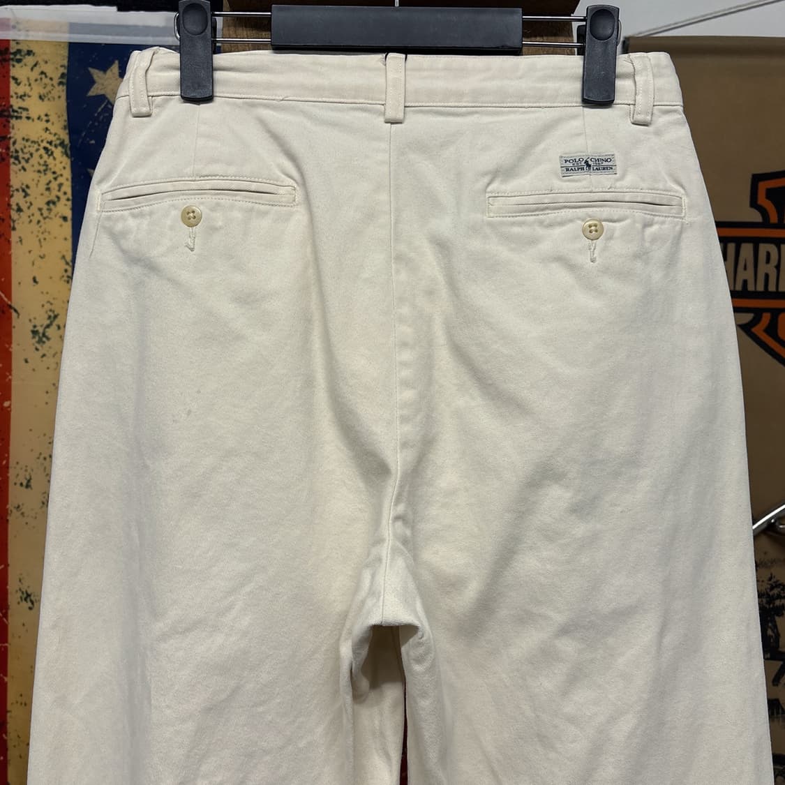 90s 폴로 랄프로렌 해먼드 클래식 투턱 치노팬츠 아이보리 N728 상품이미지5
