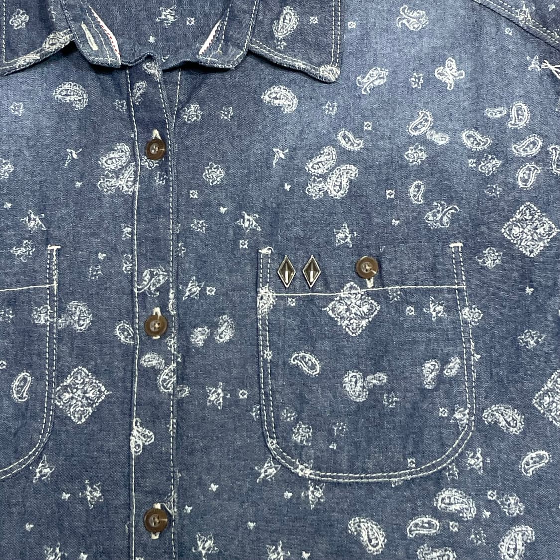 써스데이아일랜드 페이즐리패턴 웨스턴 데님셔츠 여성S 상품이미지3