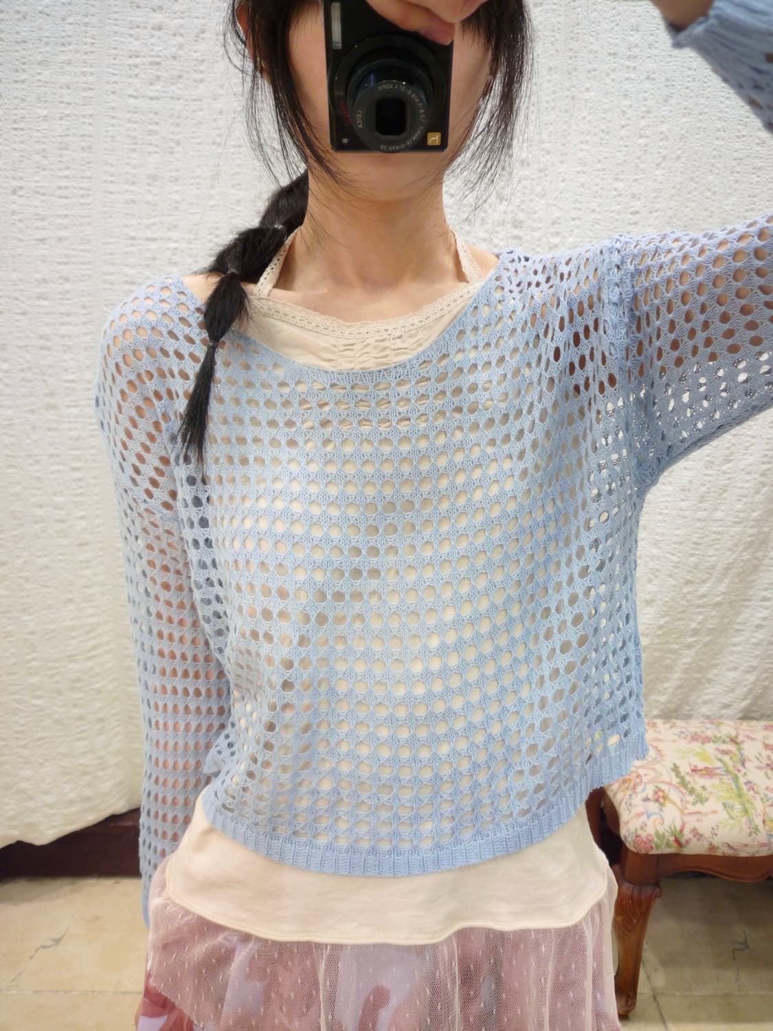 Muted blue net knit 상품이미지2