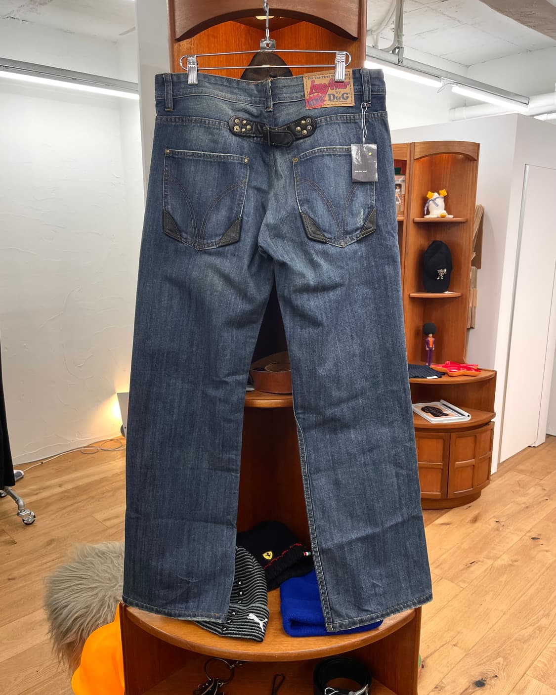 [36] D&G 돌체앤가바나 레더 신치백 데님 팬츠 상품이미지4